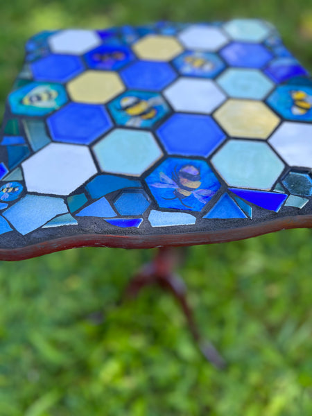 Bee Mosaic Side Table