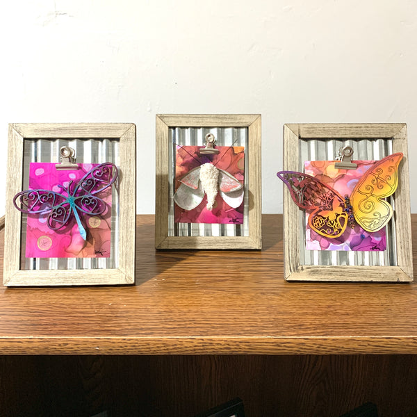 Butterfly Mixed Media Mini Framed Art