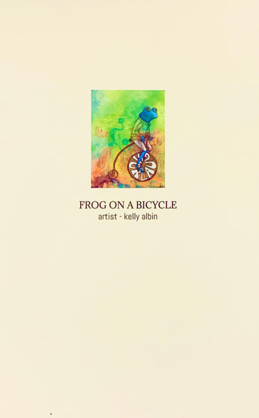 Frog on a Bicycle Art Card