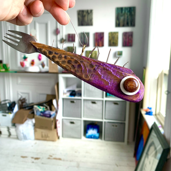 Purple Penelope Funky Fish Ornament